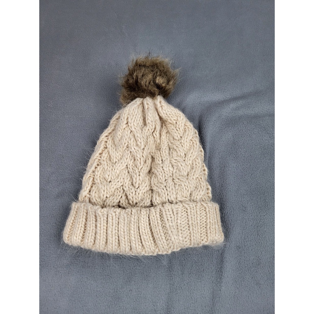 Bp Knit Beanie Kids One Size Brown Lightweight Outdoor Skull Cap Hat Pom‎ Pom